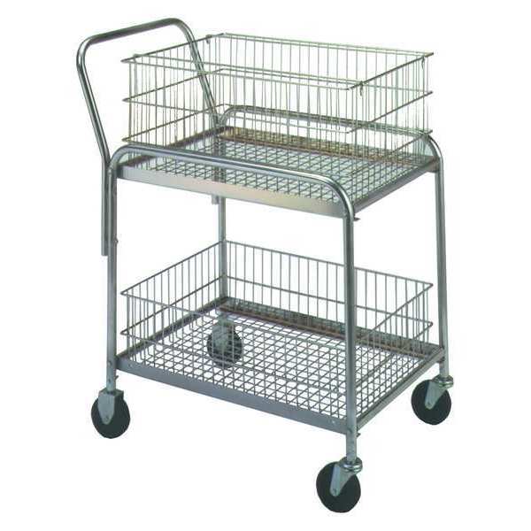 Partners Brand Mail Cart, 33" x 20" x 37 1/2", Silver, 1/Each WS1034