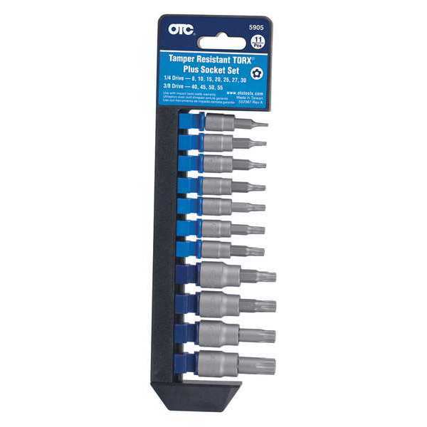 Otc Socket Bit Set, Tamper Resist.Torx Plus 5905