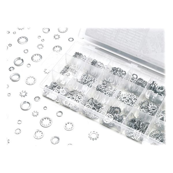 Performance Tool Lock Washer Assortment, Plain Finish, 720 PCS W5218