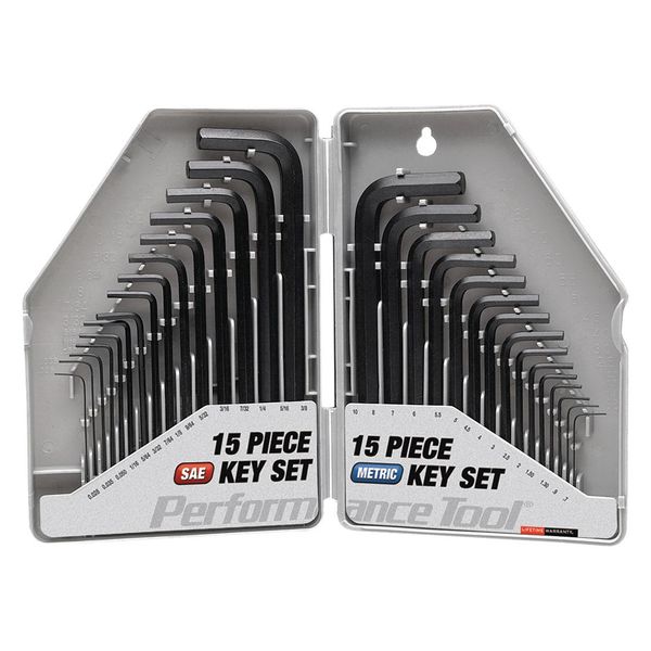 Performance Tool 30 Piece Metric/SAE L-Shape Hex Key Set, W80288 W80288