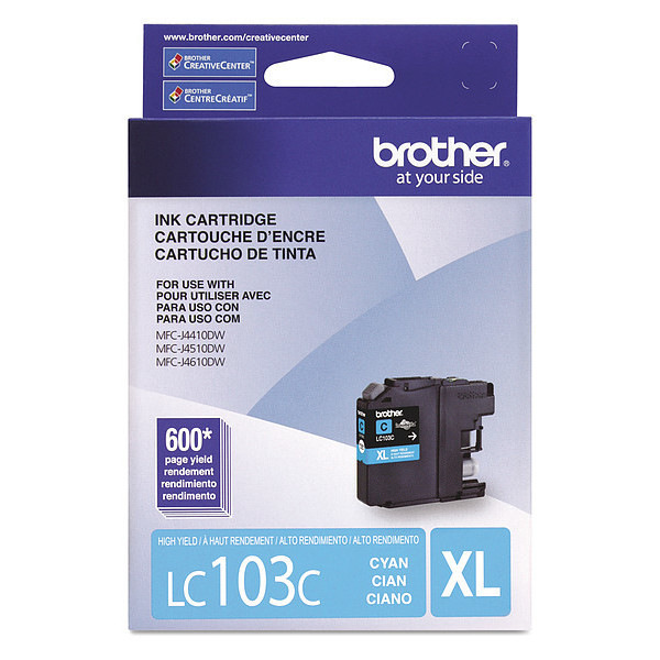 Brother Cartridge, High-Yield, Cyan BRTLC103C