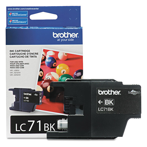 Brother Ink Cartridge, Standard Yield, Black LC71BK