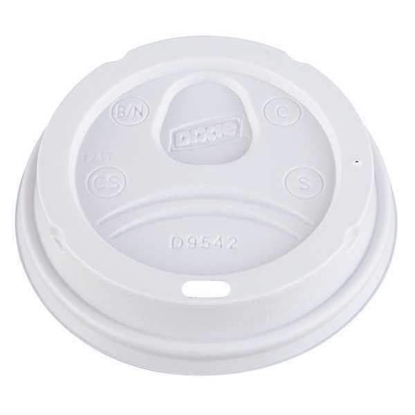 Dixie Lid for 10 12 and 16 oz. Hot Cup, White, Pk1000 DIX D9542