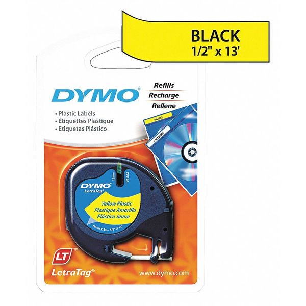 Dymo Label Tape, 0.5", Yellow 91332