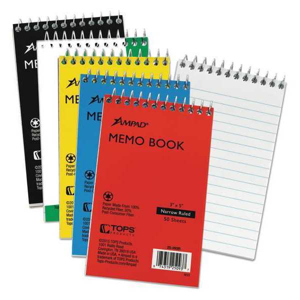 Ampad 3 x 5" Top Wired Memo Notebook 25-093