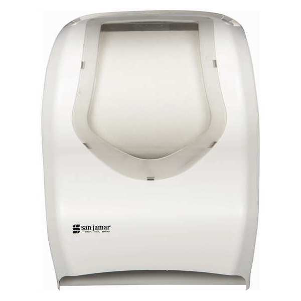 San Jamar 16 1/2 x 9 3/4 x 12 iQ Sensor Towel Dispenser, White/Clear T1470WHCL