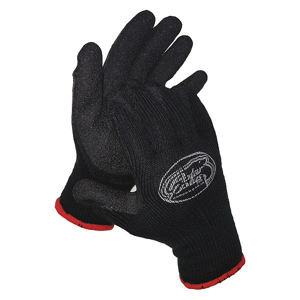 Polar Plus Black Thermal Knit Glove w/Latex Grip Palm, XL PK12 FG-1000-XL