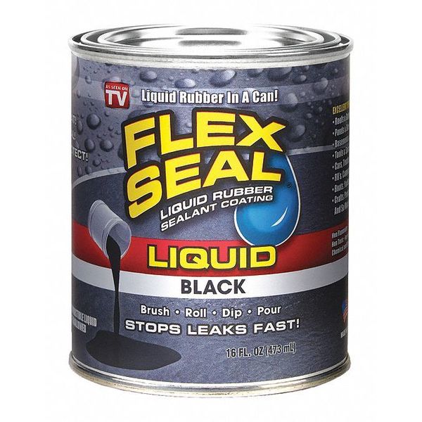 Flex Seal Liquid Rubber Sealant, Black, 16 oz. LFSBLKR16