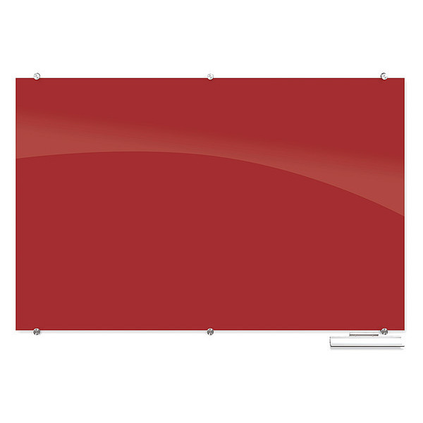 Mooreco Magnetic, Glass Board, 47.24"Hx70.87"W, Red 83845-RED