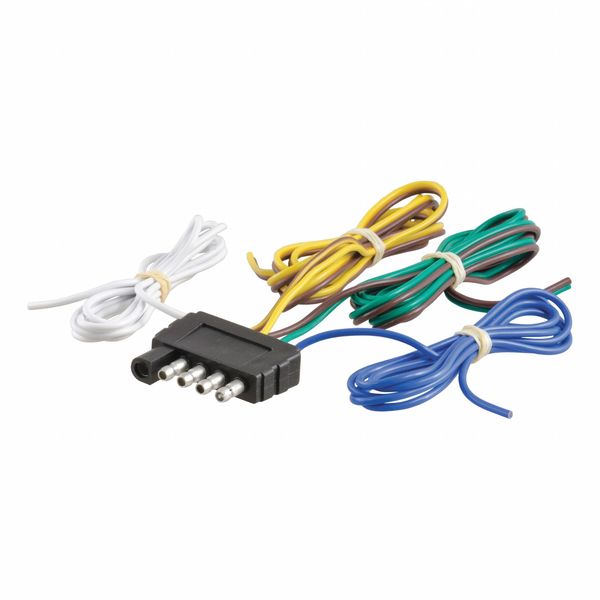 Curt Flat Cnnctr 5-Way Plug w/48" Wires, 58540 58540