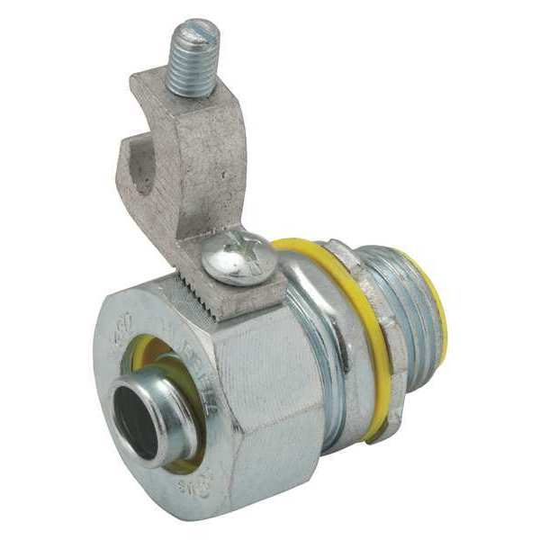 Raco Grounding Connector, Silver, Straight 3511-3