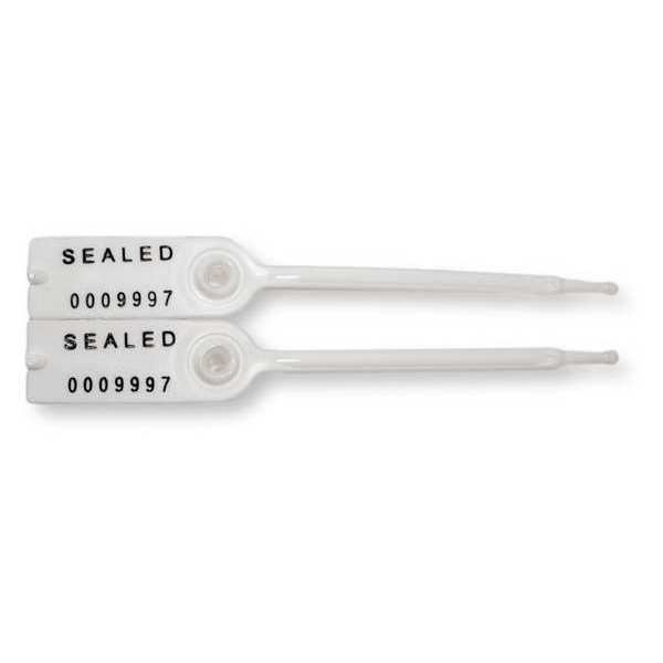 Tydenbrooks Tote Seal, 5" L, White, Heat Stamped, 7 Digits, PK50 V30535021-10-GRAI