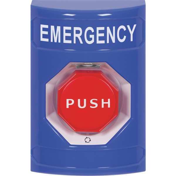 Safety Technology International Emergency Push Button, Blue, Red Button SS2409EM-EN