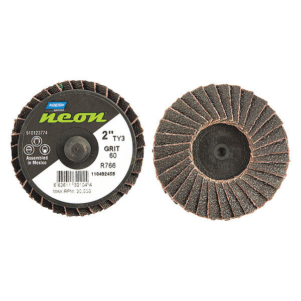 Norton Abrasives Mini Flap Disc, Medium, 60 Grit, 2" dia. 66261132104