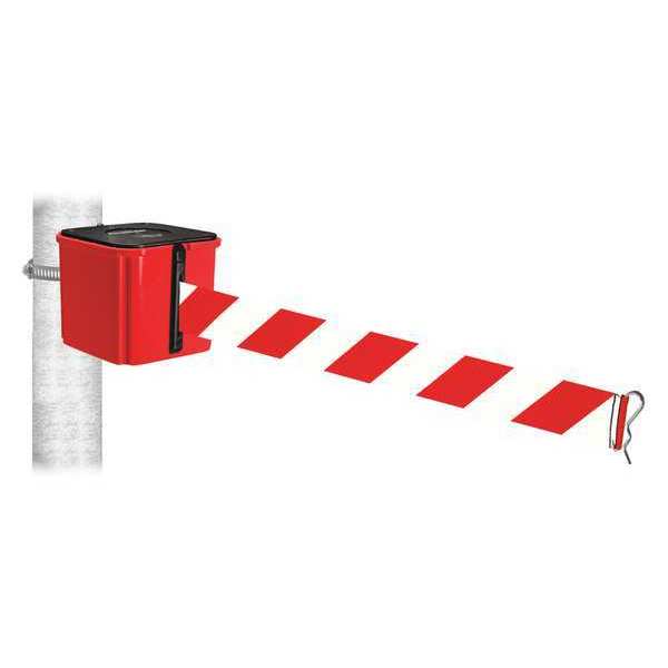 Retracta-Belt Belt Barrier, Red/White Striped Belt, 4" H WH412RD15-RWD-HC