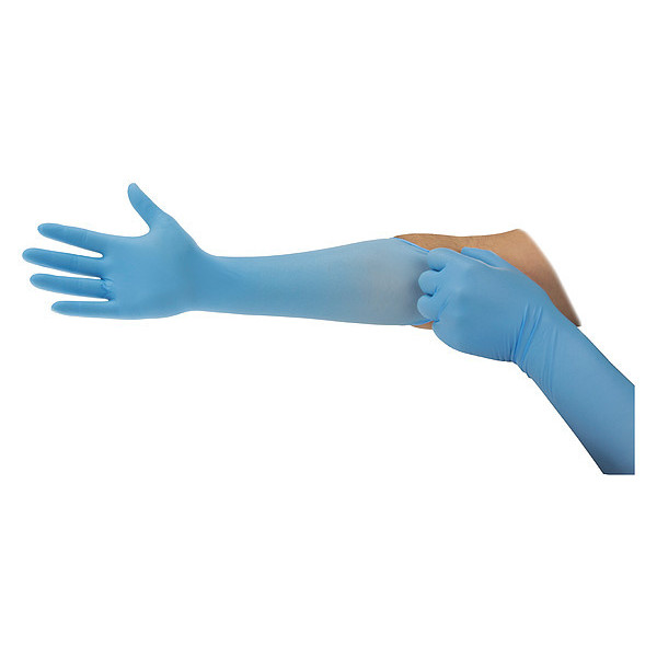 Ansell 93-243, Nitrile Disposable Gloves, 4.7 mil Palm Thickness, Nitrile, Powder-Free, M, 100 PK 93-243