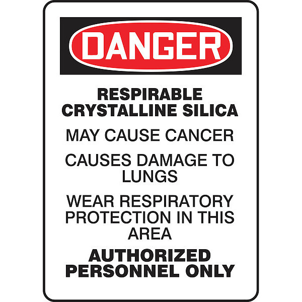 Accuform Danger Sign, 14 in Height, 10 in Width, Vinyl, Vertical Rectangle, English MCAW042VS