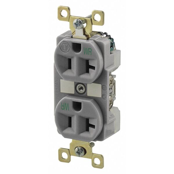 Zoro Select 20A Duplex Receptacle 125VAC 5-20R GY BRY5362GRYWR