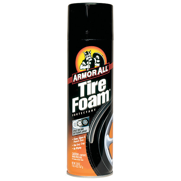 Armor All Tire Dressing and Protectant, Tire Foam, Aerosol Spray Can, 20 oz, White 40320