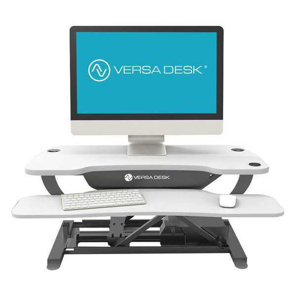 Versa Products Adjustable Table, 48" X Up to 20", Wood Top, Gloss White VT7644824-01-05