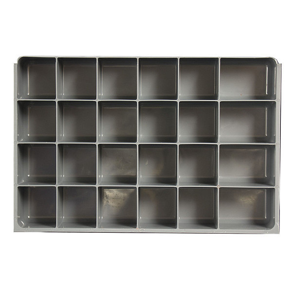 Durham Mfg Compartment Drawer Insert with 24 compartments, Polypropylene, 3" H x 18 in W 124-95-24-IND