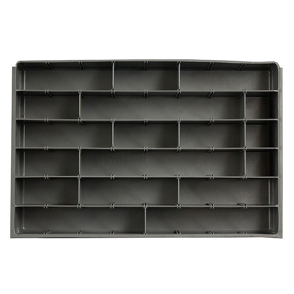 Durham Mfg Compartment Drawer Insert with 6 compartments, Polypropylene, 3" H x 18 in W 124-95-ADLH-IND
