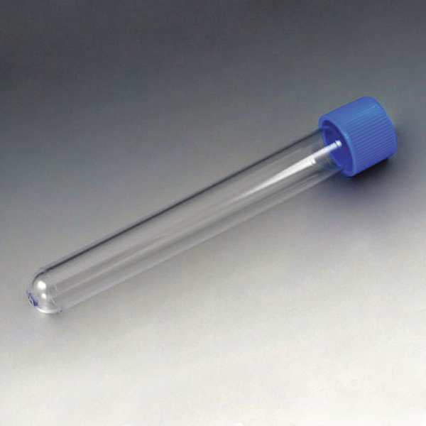 Globe Scientific Test Tube with Cap, 12mL, 120mmL, PS, PK1000 6155