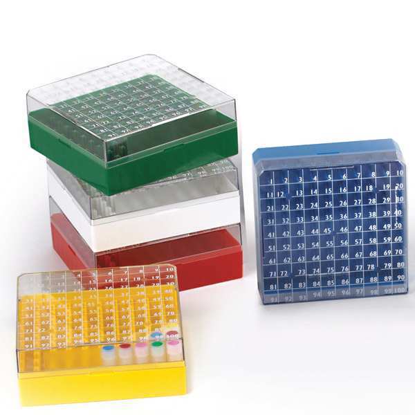 Globe Scientific Cryogenic Vial Storage Box, Green, PK5 3050G