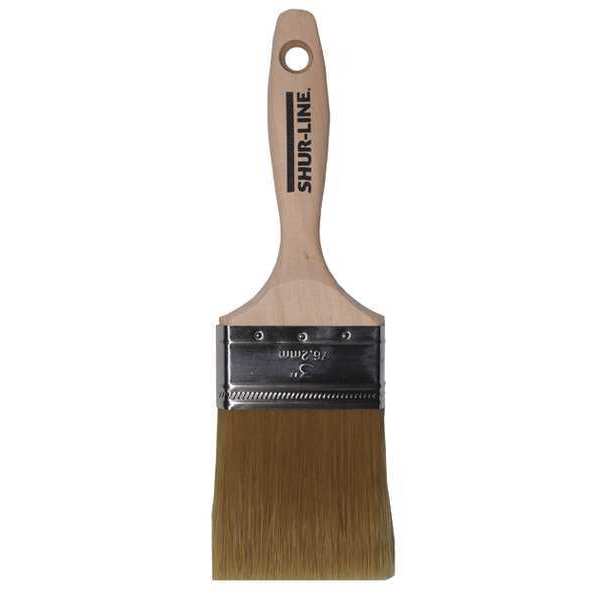 Shur-Line 3" Flat Sash Paint Brush, Nylon/Polyester Bristle, Wood Handle 2002031