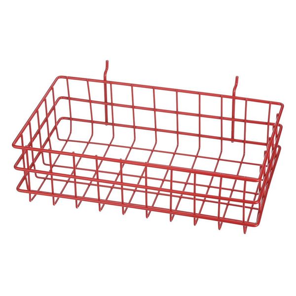 Marlin Steel Wire Products Red Rectangular Storage Basket, Steel 923-05