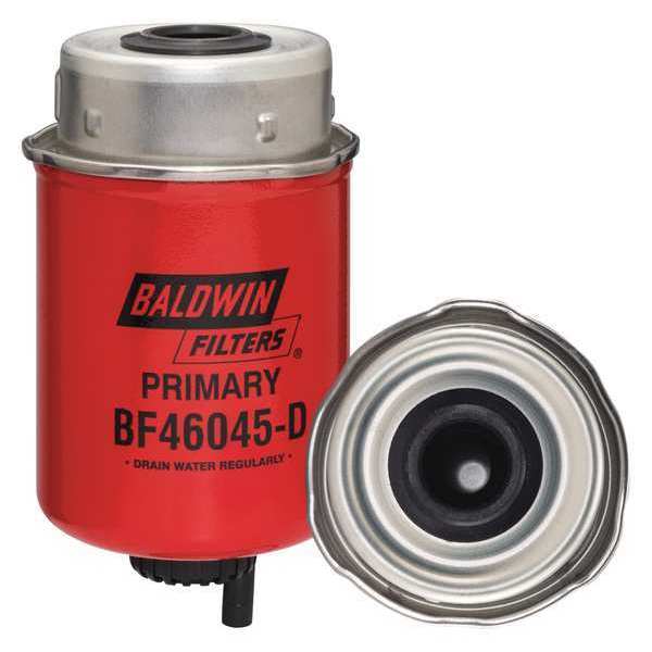 Baldwin Filters Fuel Filter, 3-1/2"L x 3-1/2"W x 6-5/16"H BF46045-D