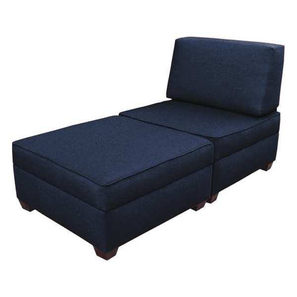 Duobed 36" x 72"Chaise Sleeper with Storage, Ocean Blue MFCL-AZ