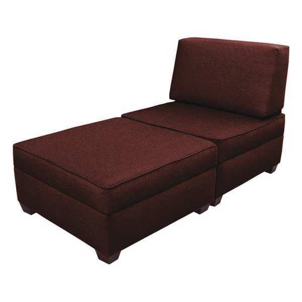 Duobed 36" x 72"Chaise Sleeper with Storage, Brick Red MFCL-TC