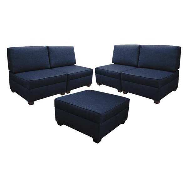 Duobed 36" Storage Sectional Sleeper, Ocean Blue MFSEC-AZ