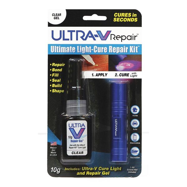 Ultra-V Repair UV Light Cure Repair Kit, 10g, Clear Color 10GKClear