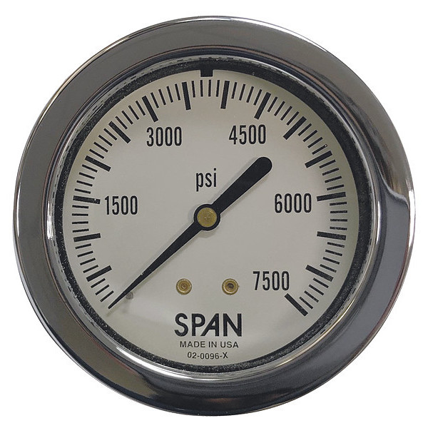 Thuemling Pressure Gauge, 0 to 10,000 psi, 1/4 in MNPT, Plastic, Black LFP-SCBA-10,000