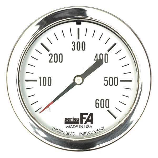 Thuemling Compound Gauge, -30 to 0 to 600 psi, 1/4 in MNPT, Plastic, Black FA-LFP-210-FG