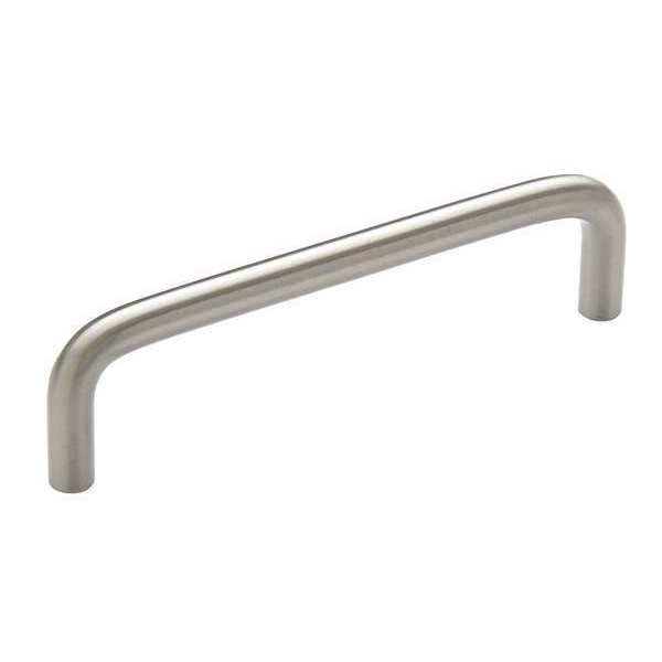 Amerock Pull Handle, 1-1/4" Proj., Zinc, Satin Nickel, Threaded Holes BP76312CSG10