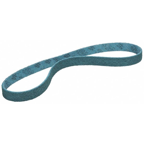 Scotch-Brite Sanding Belt, 2 in W, 48 in L, Non-Woven, Aluminum Oxide, Very Fine, SC-BS, Blue 7000120717