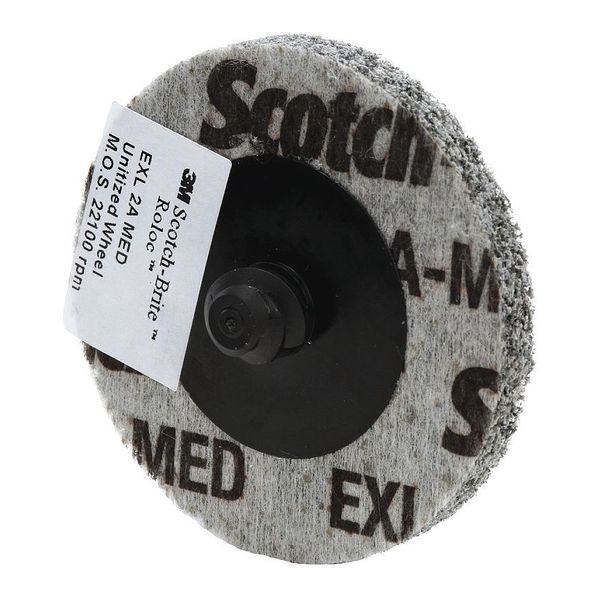 Scotch-Brite Unitized Wheel, 3" W, 3" dia., Fine 61500099264