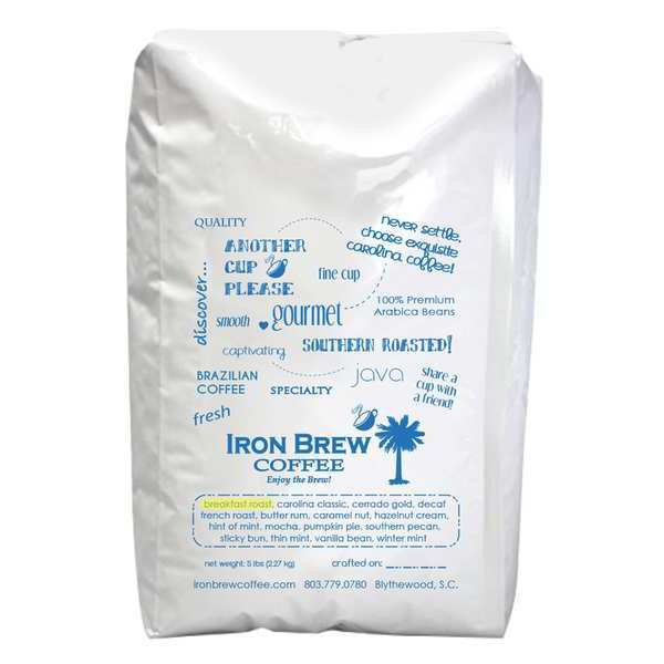 Iron Brew Coffee, 4.59 lb. Net Weight, Whole Bean C-1CT5BRWB