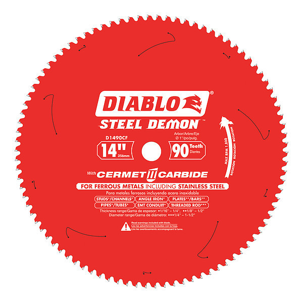 Diablo 14", 90-Teeth Circular Saw Blade D1490CF