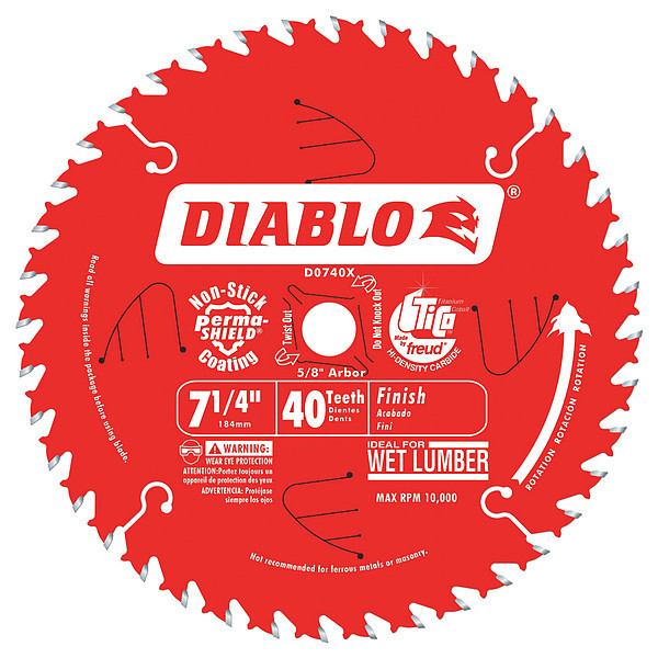 Diablo 7-1/4", 40-Teeth Circular Saw Blade D0740X