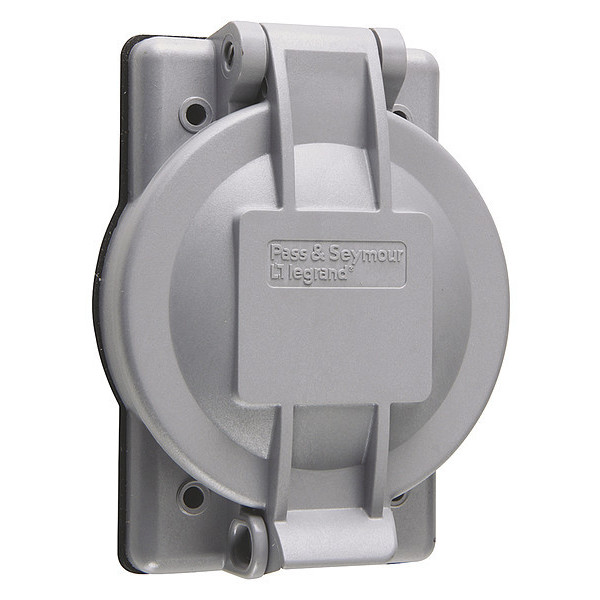 Legrand Watertight Flanged Locking Inlet, Gray WPG2