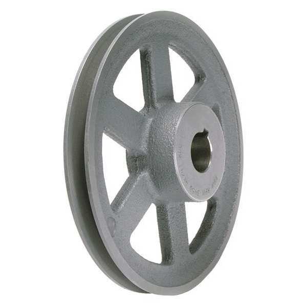 Zoro Select 1" Fixed Bore 1 Groove Standard V-Belt Pulley 6.45" OD AK661