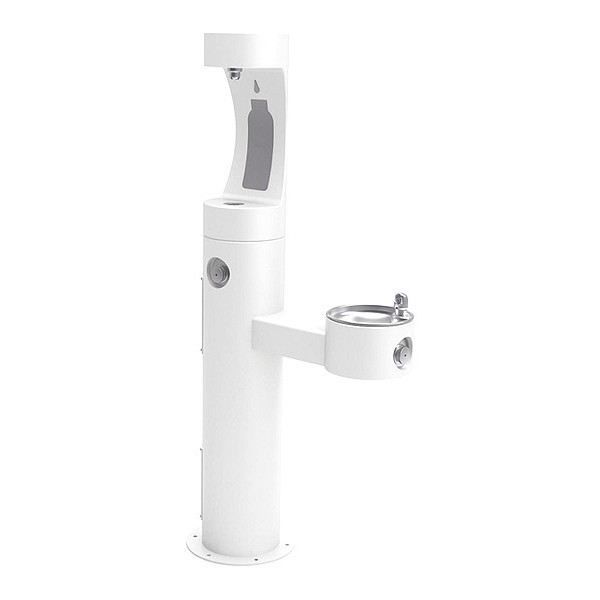 Elkay Outdoor, White, Yes ADA, Bottle Fill Station, 2-Lvl Ped, White 4420BF1UFRKWHT