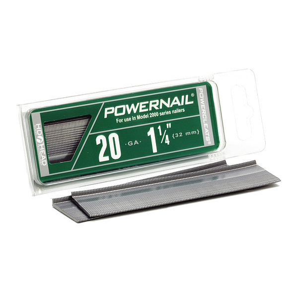 Powernail Collated Flooring Nail, 1-1/4 in L, 20 ga, L-Head Head, 1000 PK L12520