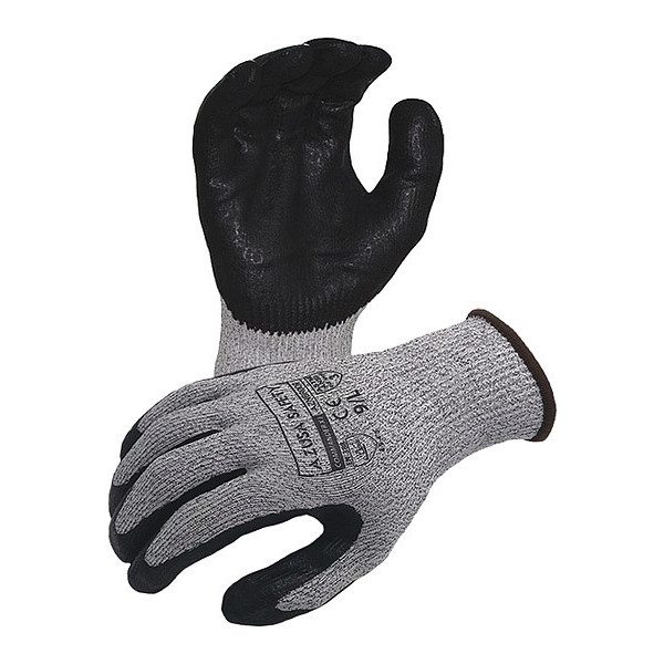 Azusa Safety Commander Cut Resistant 13 ga. Gray ANSI A3 Gloves, Black Textured Foam Nitrile Palm Coating, XL AZNBR009
