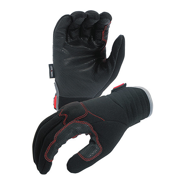 Azusa Safety Mechanics Gloves, M, Black/Red KX02A