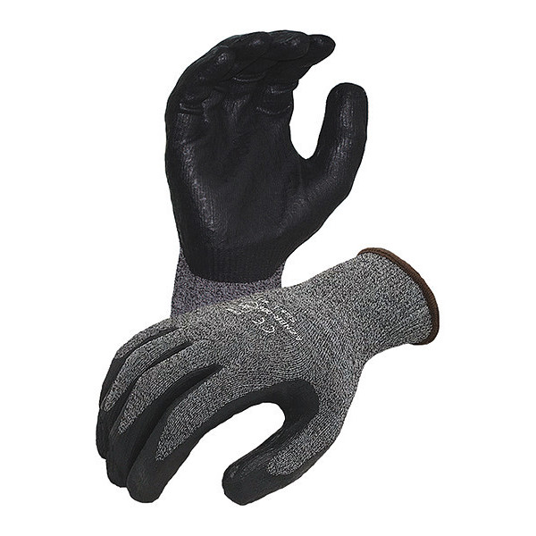 Azusa Safety 15 ga. Nylon/Lycra Gray Gloves, Black Textured Foam Nitrile Palm Coating, M AZNBR006